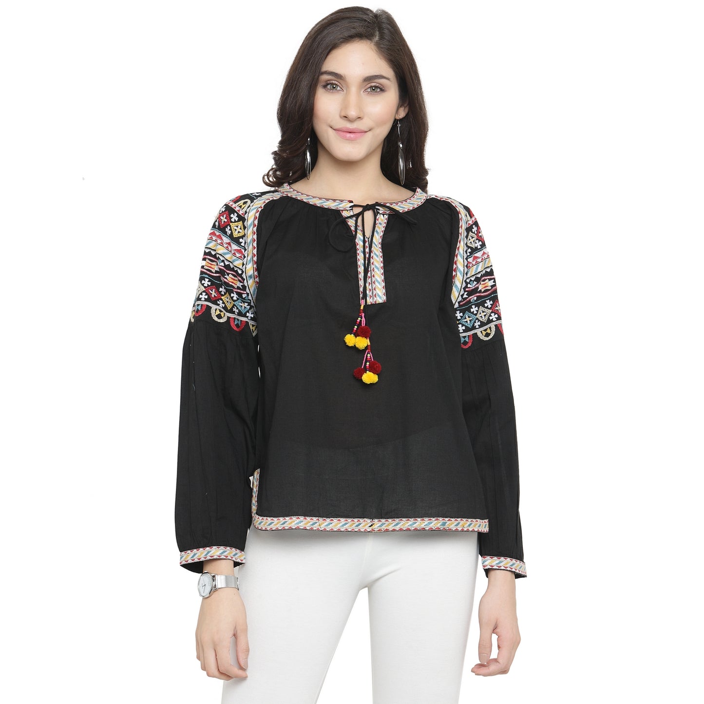 Black Embroidered top