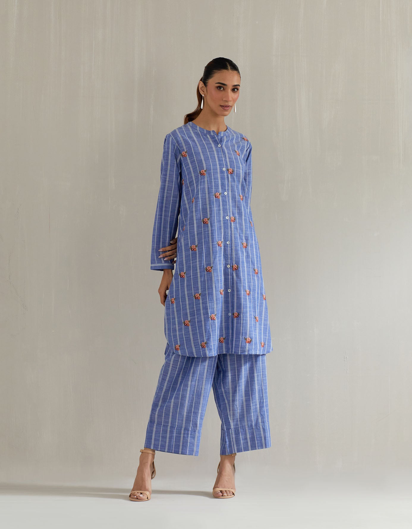Blue and Pink Stripe Tunic with Pant
