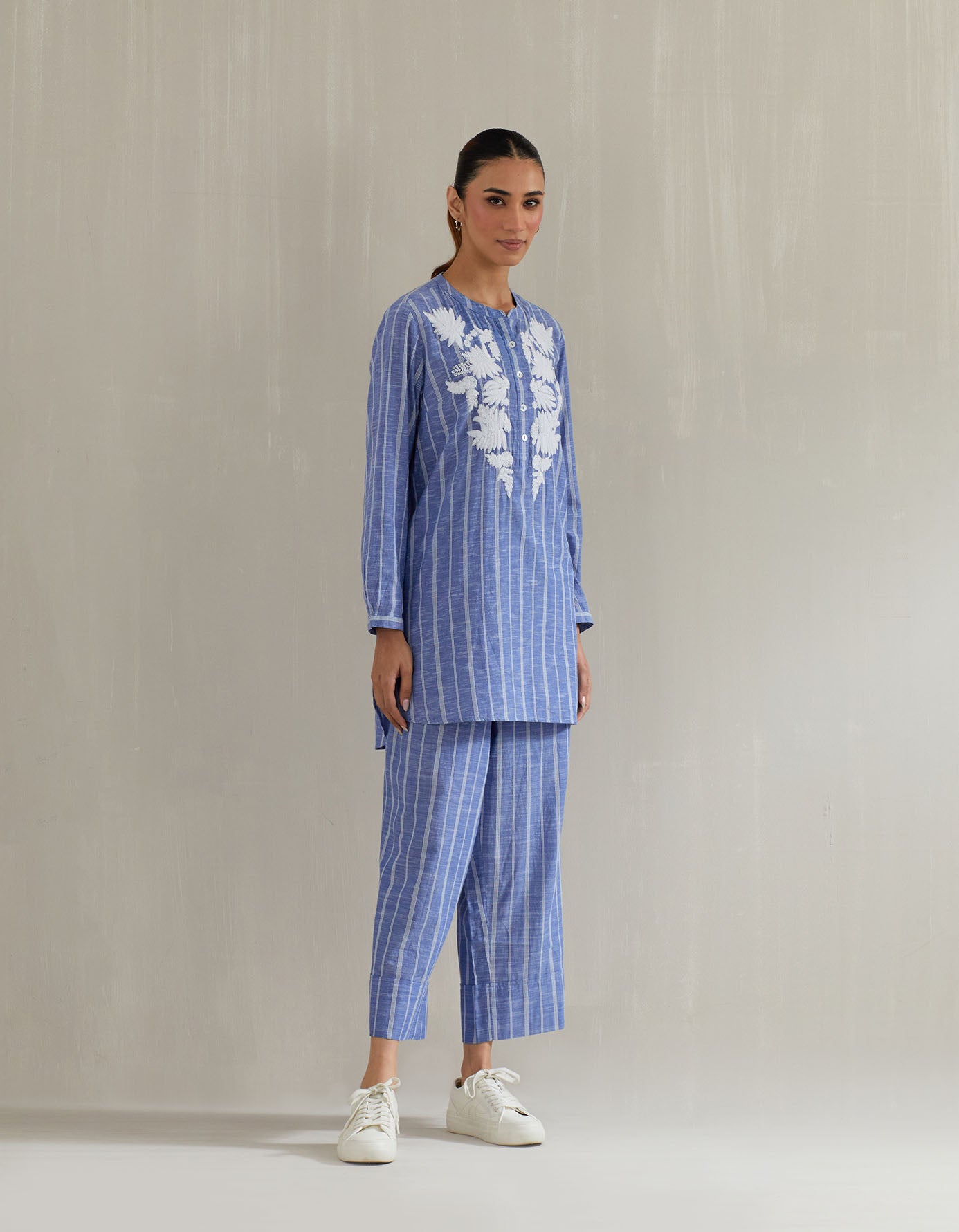Blues and Pink Stripe Tunic with Pant