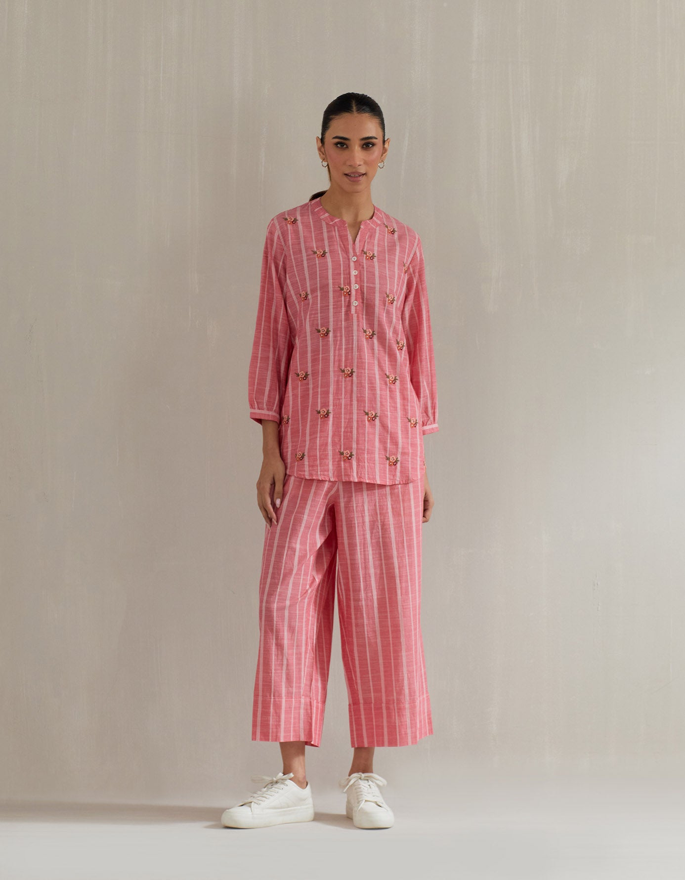 Blues and Pink Stripe Top with Pant