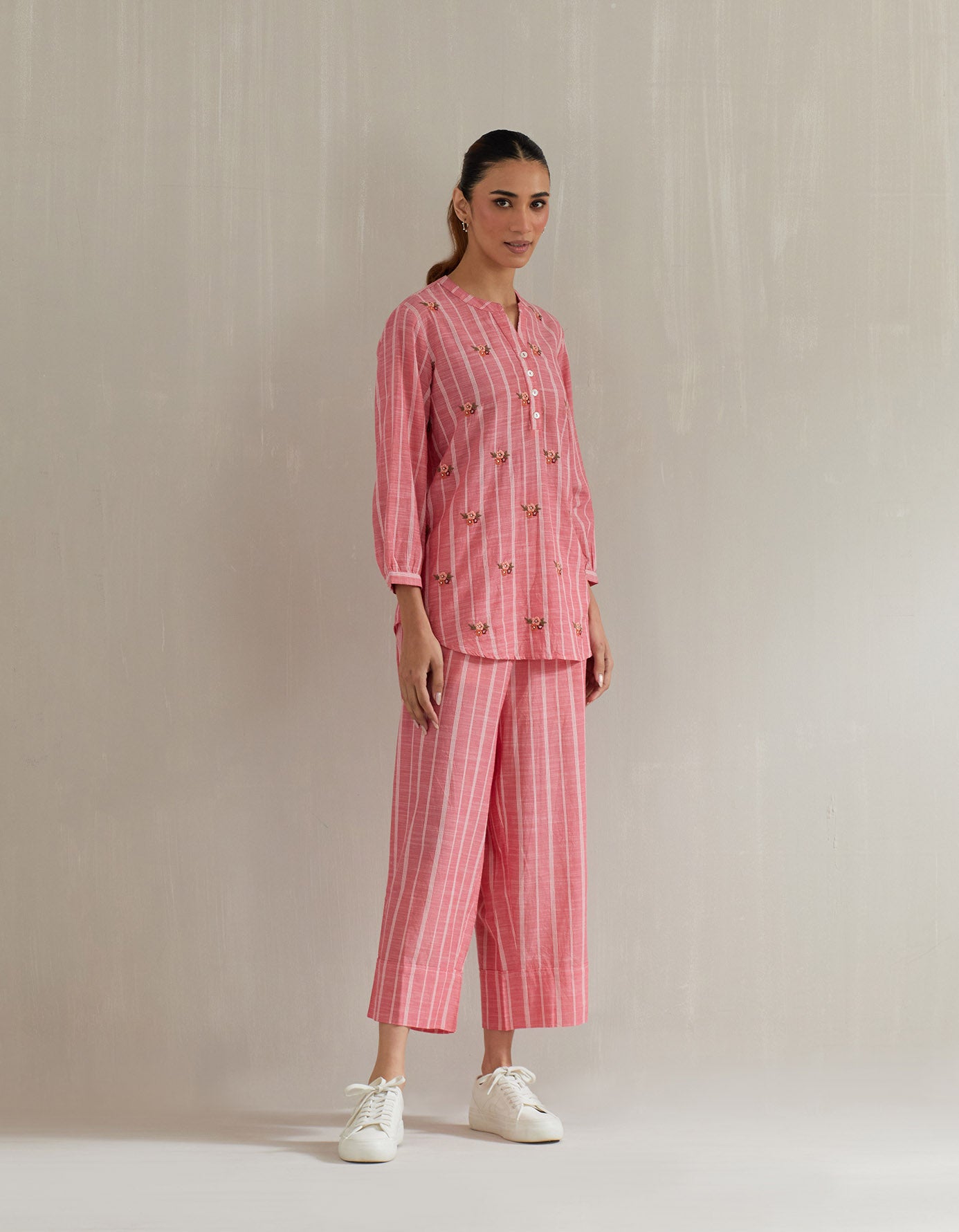 Blues and Pink Stripe Top with Pant