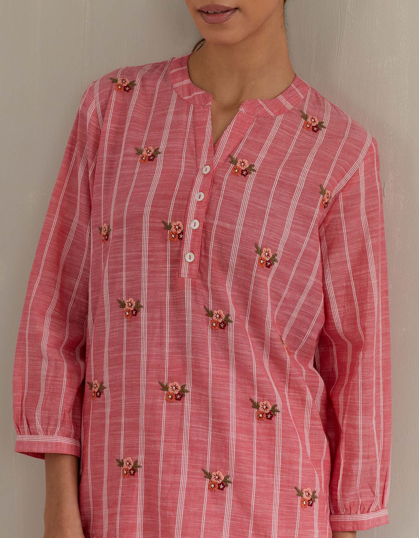 Blues and Pink Stripe Top with Pant