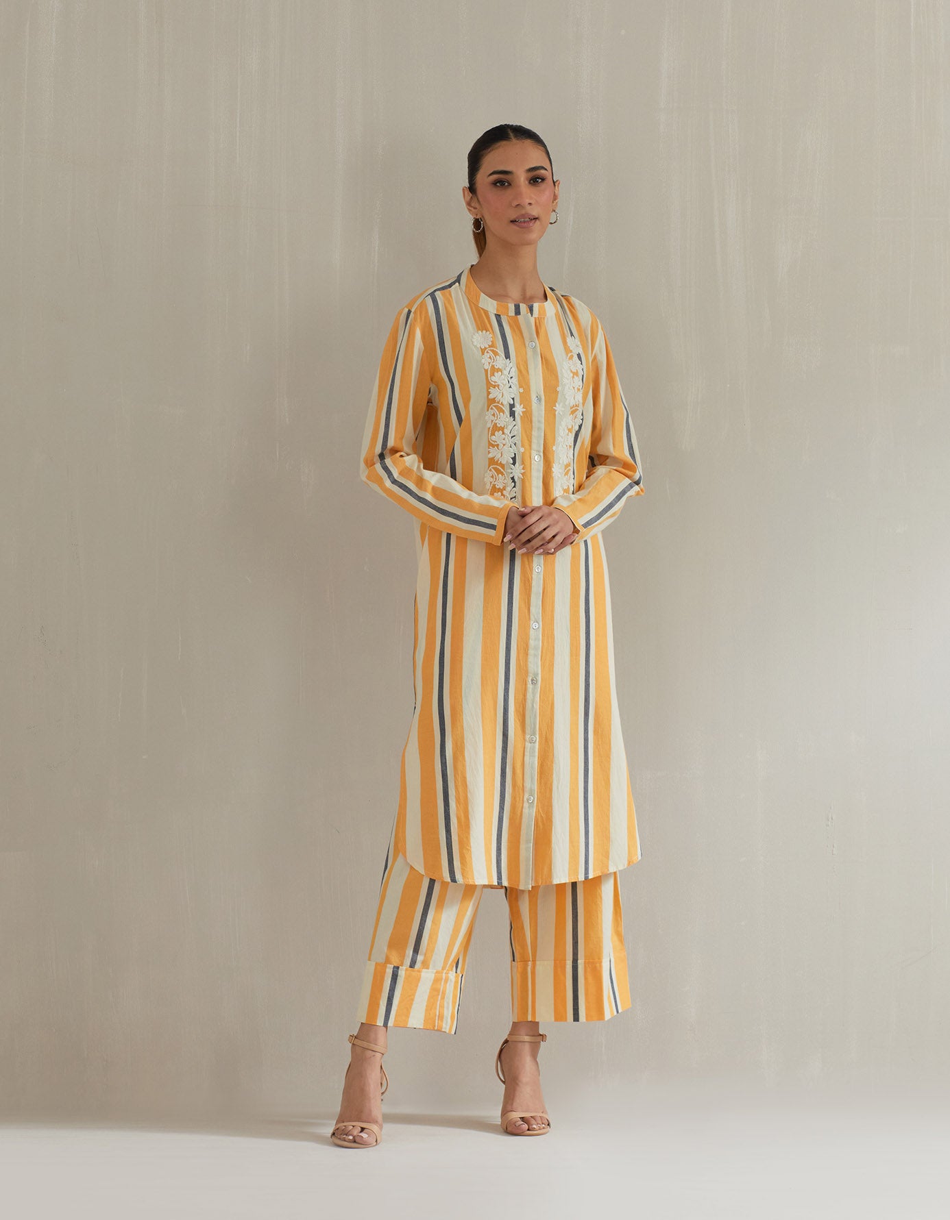 Yellow Stripe Tunic with Pant