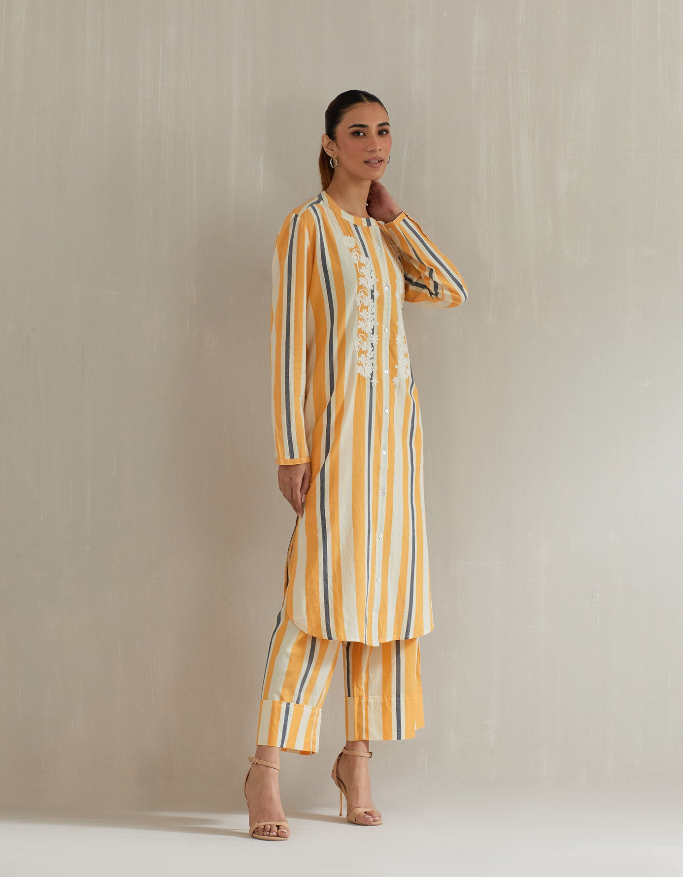 Yellow Stripe Tunic with Pant