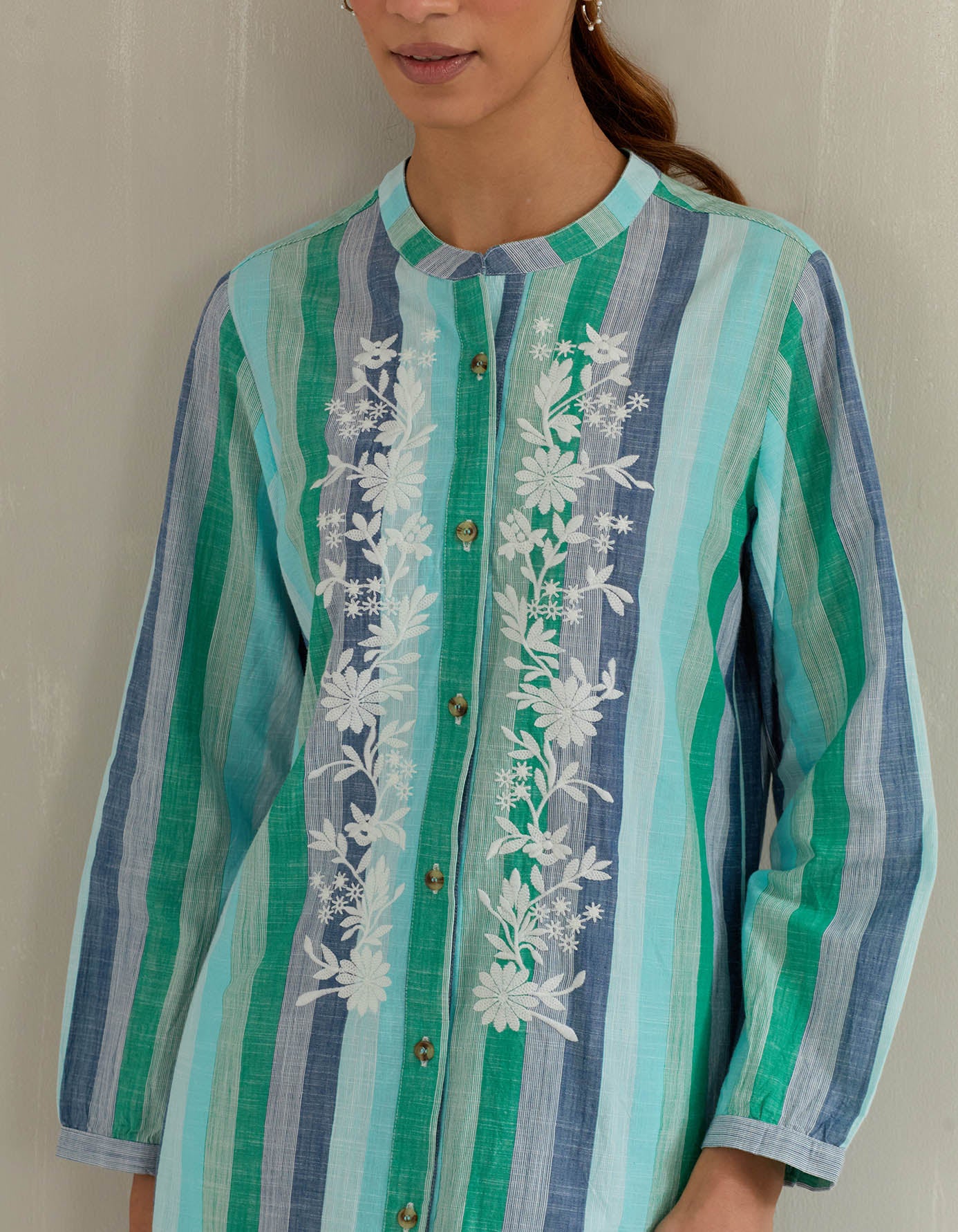 Green Stripe Tunic with Pant