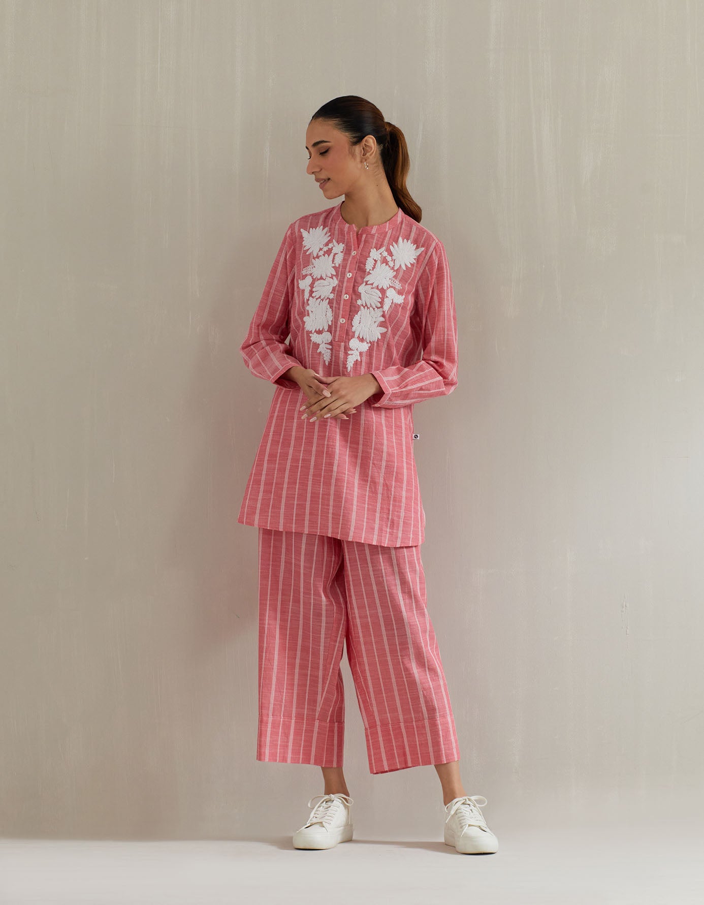 Blues and Pink Stripe Tunic with Pant