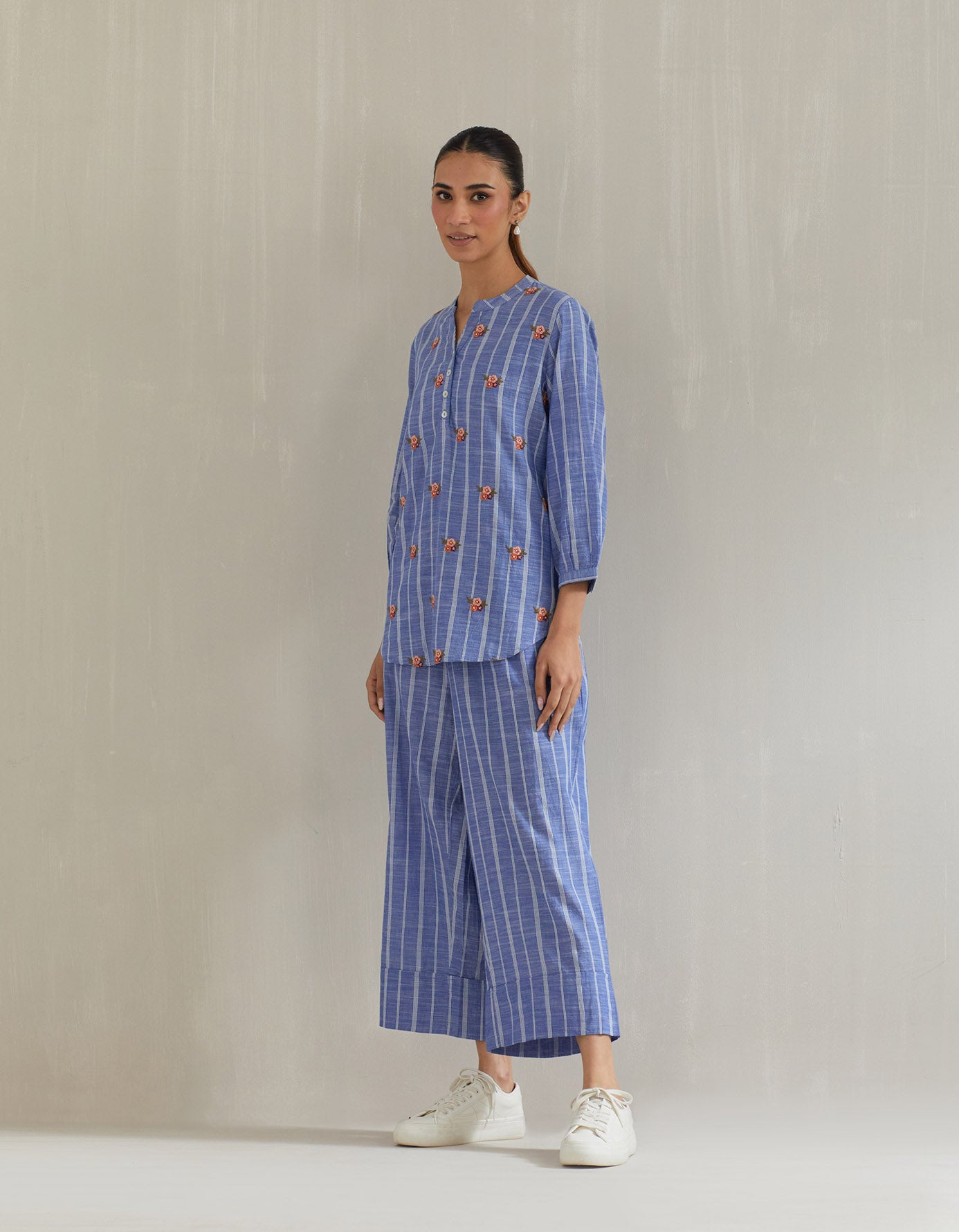 Blues and Pink Stripe Top with Pant