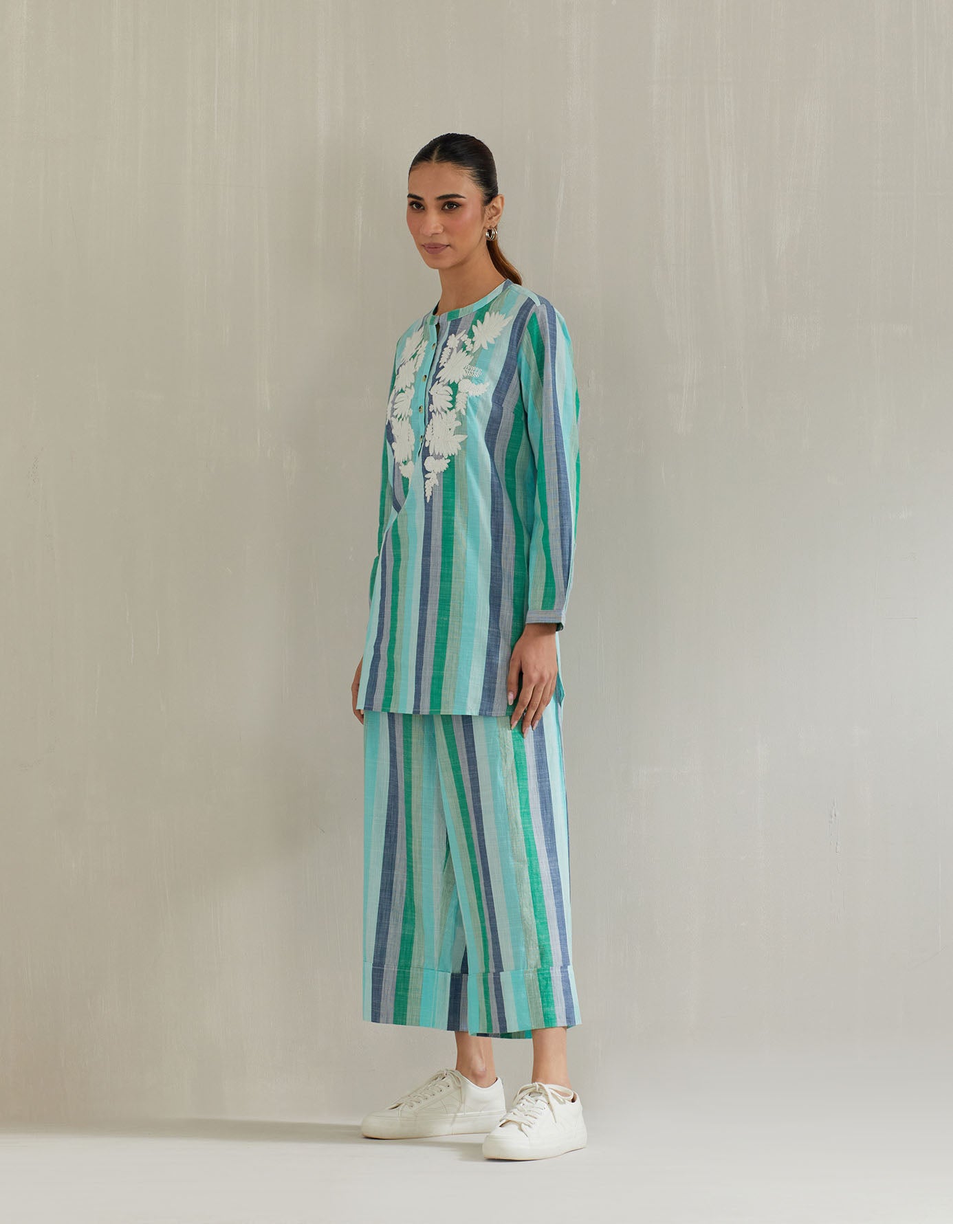 Green Stripe Tunic with Pant