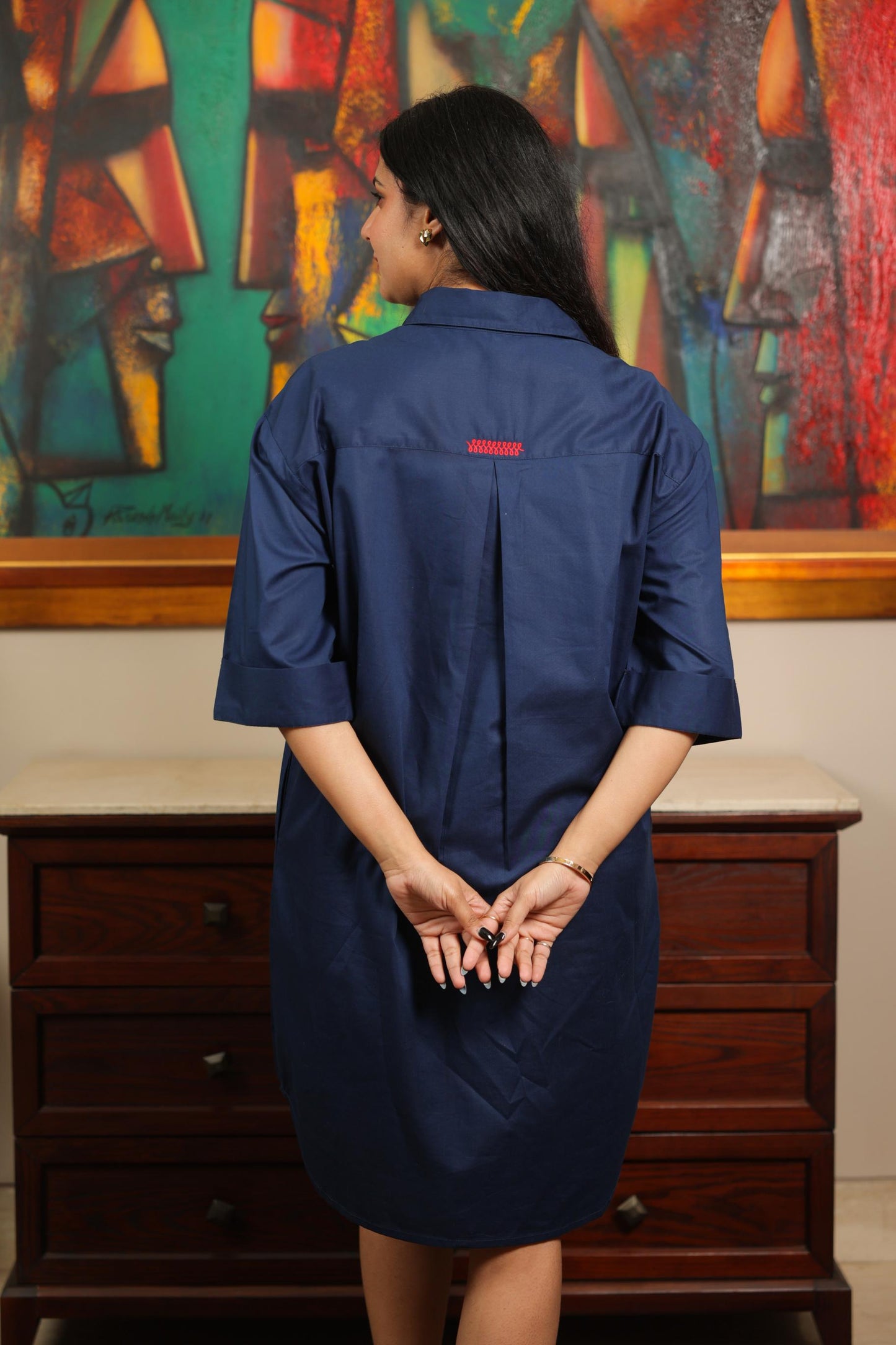 Navy Blue Shirt Dress – Effortless Everyday Elegance