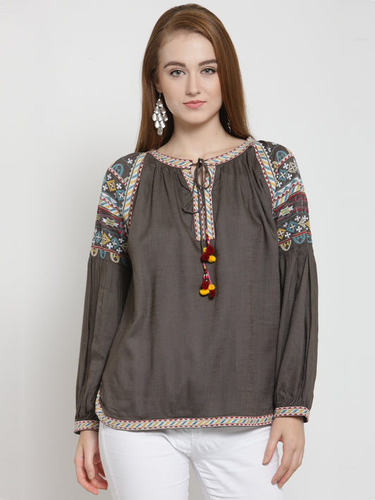Embroidered top