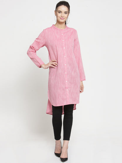 Pink tunic with back embroidery