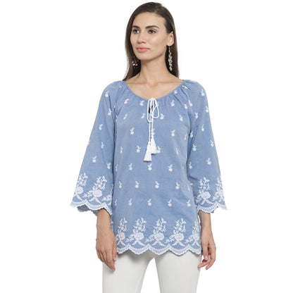 Allover embroidered Top