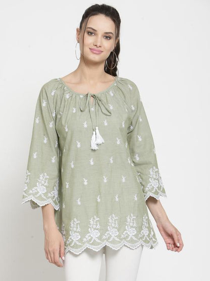 Allover embroidered Top