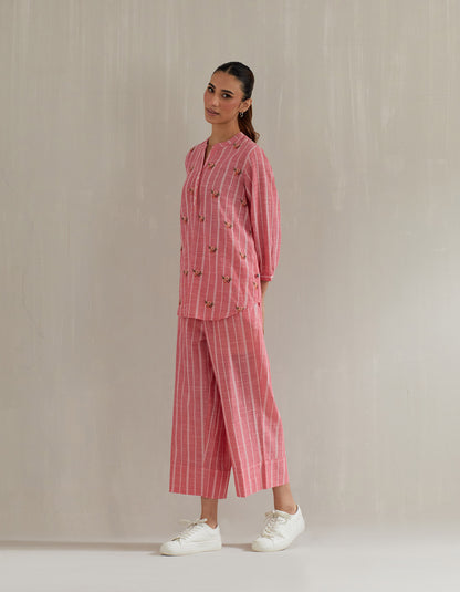 Blues and Pink Stripe Top with Pant