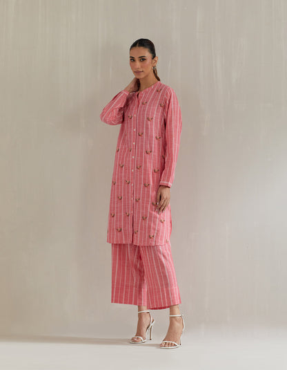 Blues and Pink Stripe Tunic with Pant