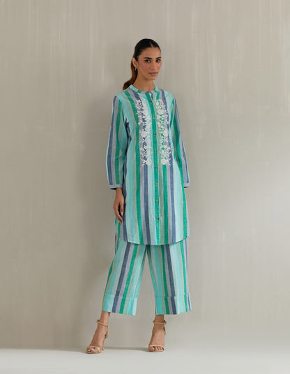 Green Stripe Tunic with Pant