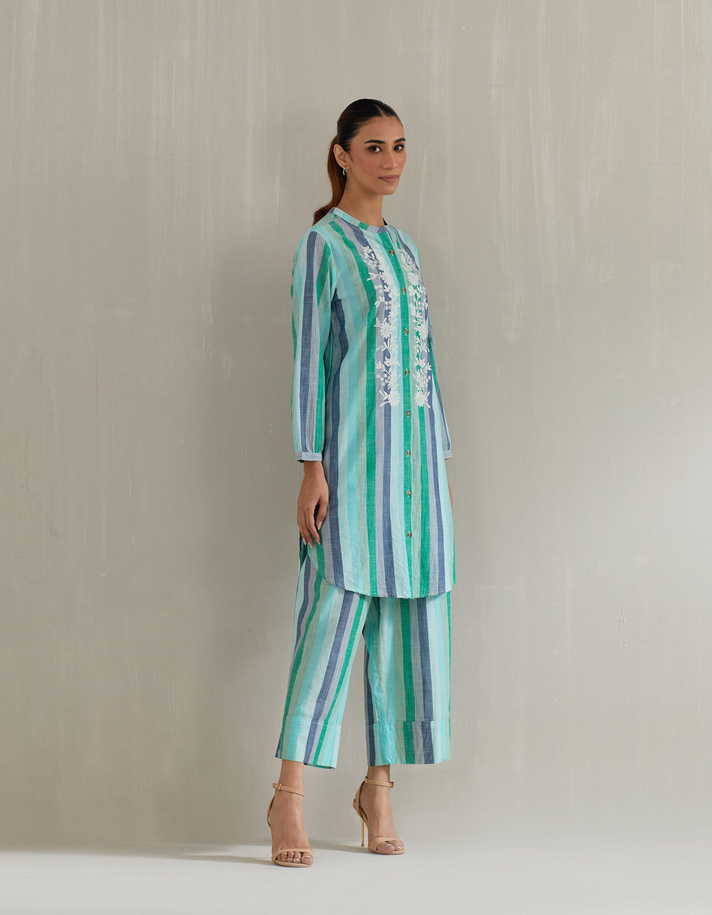 Green Stripe Tunic with Pant
