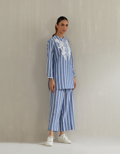 Blue Stripe Tunic with Pant