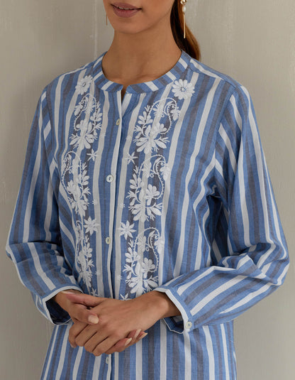 Blue Stripe Tunic with Pant