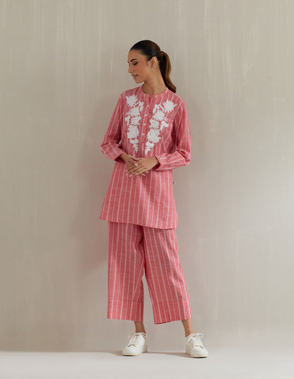 Blues and Pink Stripe Tunic with Pant