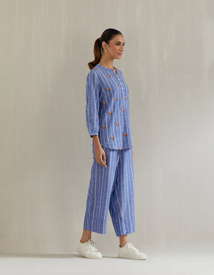 Blue Stripe Top with Pant