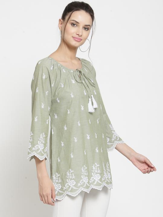 Allover embroidered Top