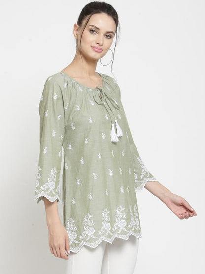 Allover embroidered Top