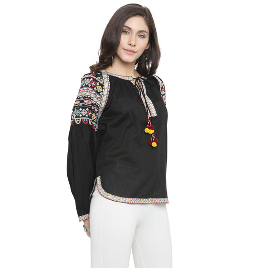 Black Embroidered top