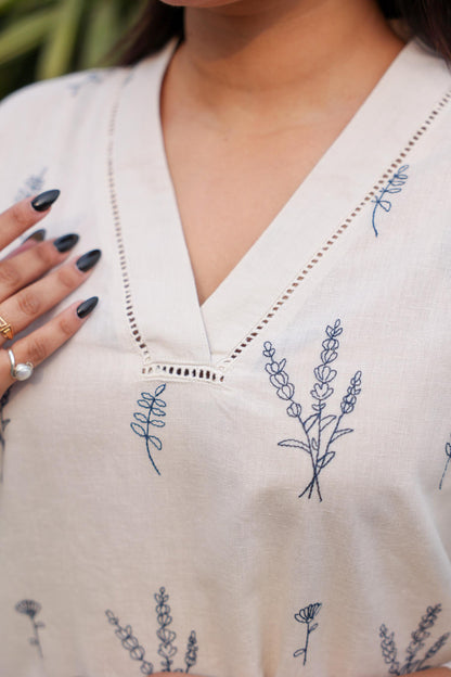 Beige embroidered Tunic