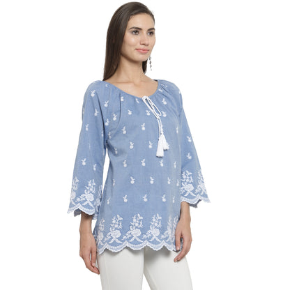 Allover embroidered Top