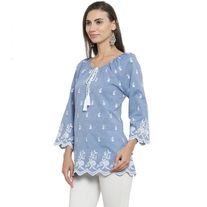 Allover embroidered Top