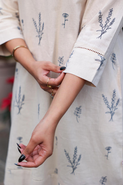 Beige embroidered Tunic