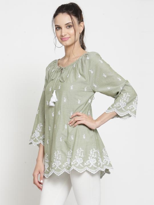 Allover embroidered Top