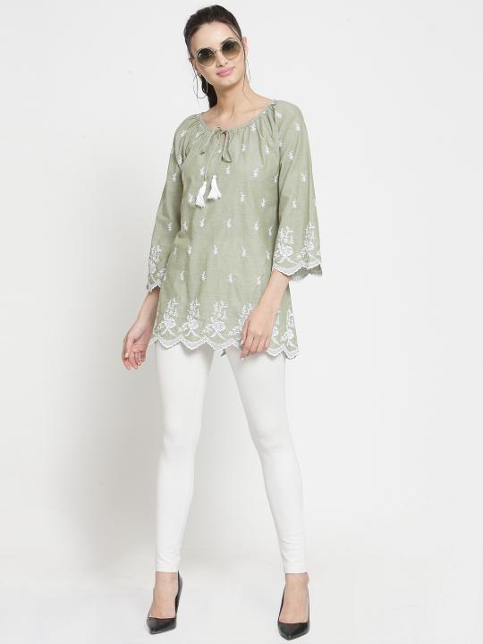 Allover embroidered Top