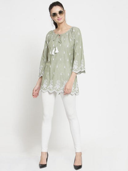 Allover embroidered Top