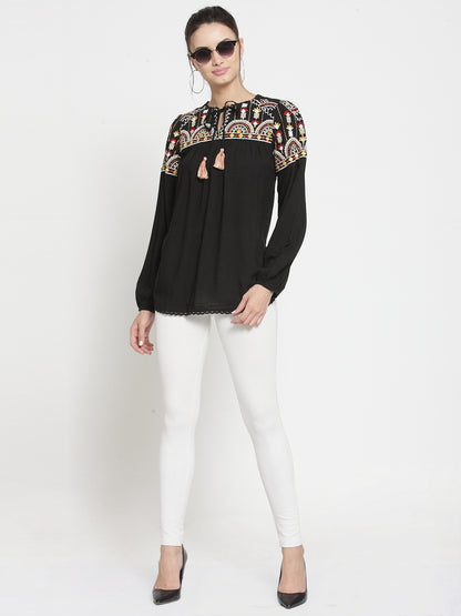 Multi embroidery top