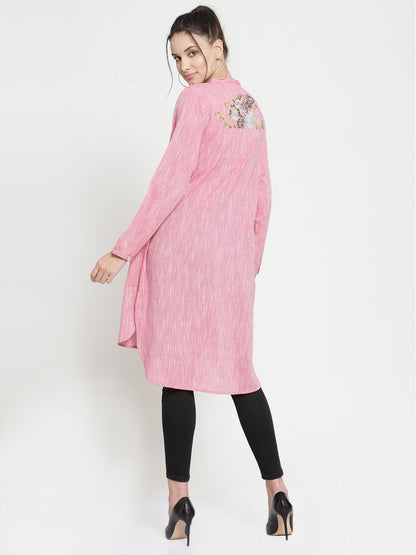 Pink tunic with back embroidery