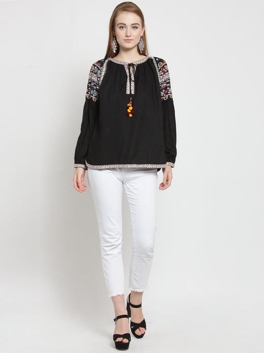 Embroidered top