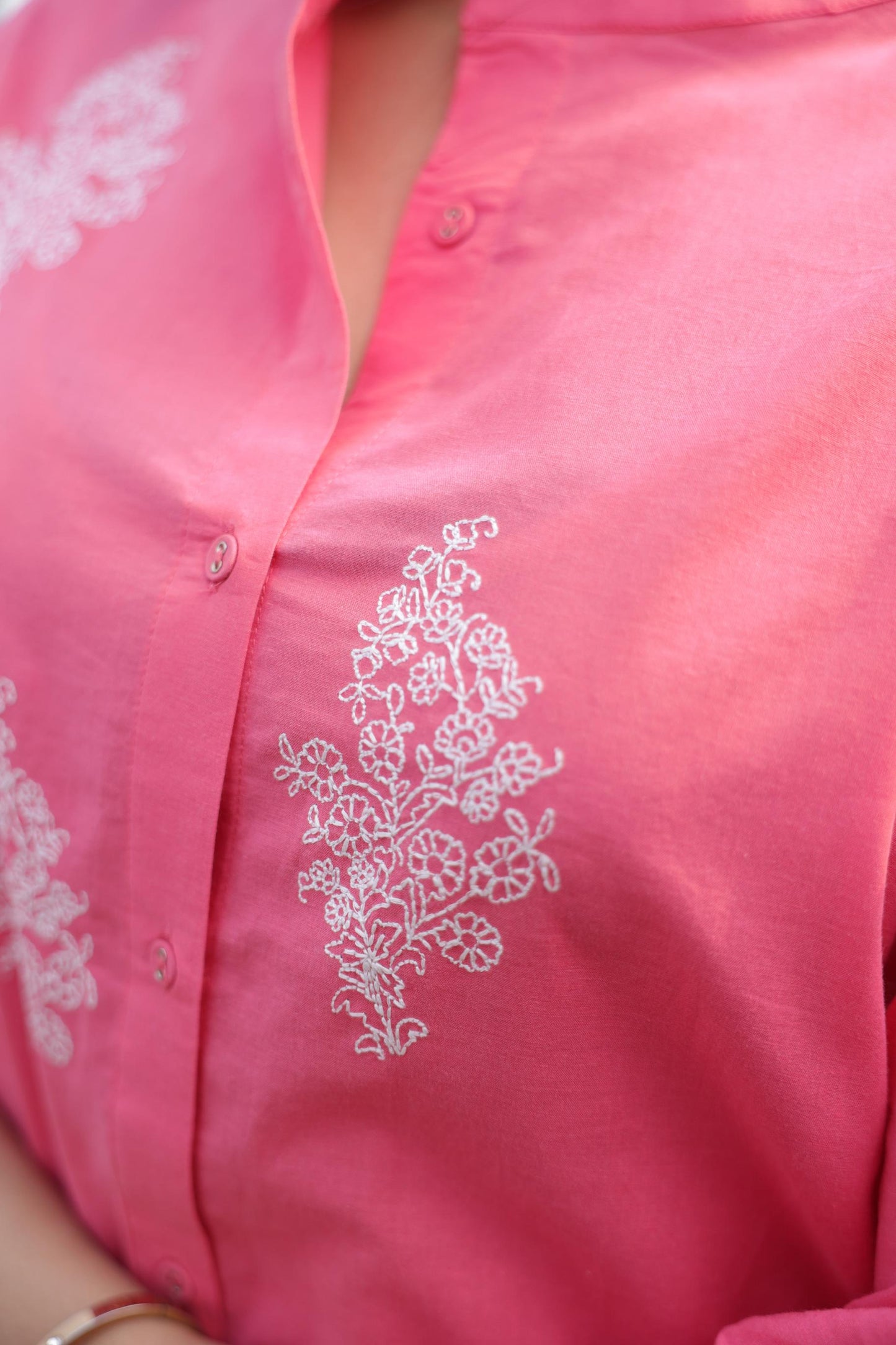 Berry Pink embroidered  Kurta