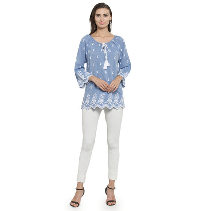 Allover embroidered Top