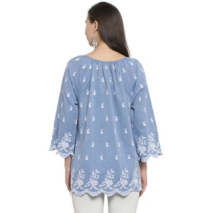 Allover embroidered Top