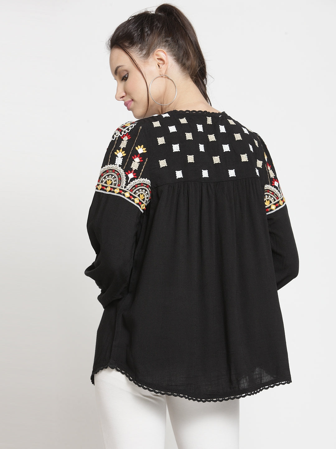 Multi embroidery top