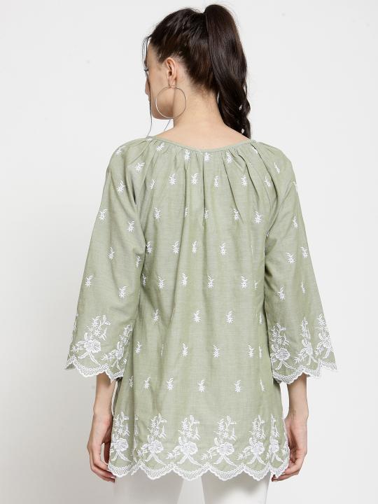 Allover embroidered Top