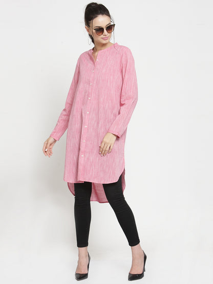 Pink tunic with back embroidery