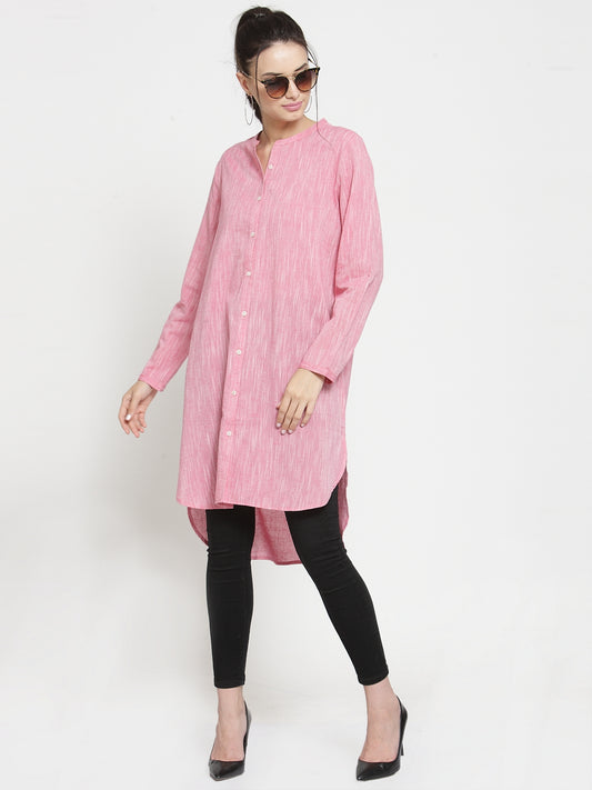 Pink tunic with back embroidery