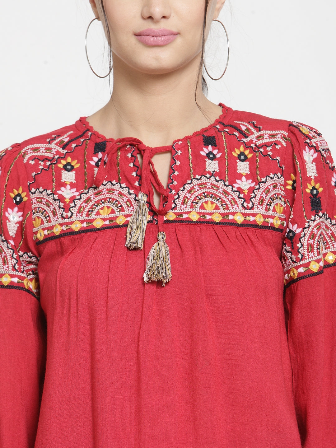 Multi embroidery top
