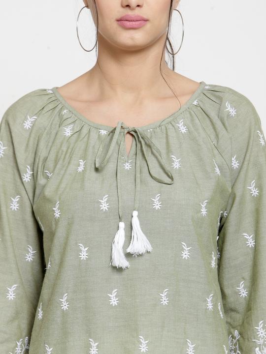 Allover embroidered Top