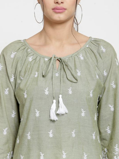 Allover embroidered Top