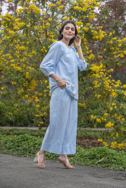 Blue stripe tonal coord set