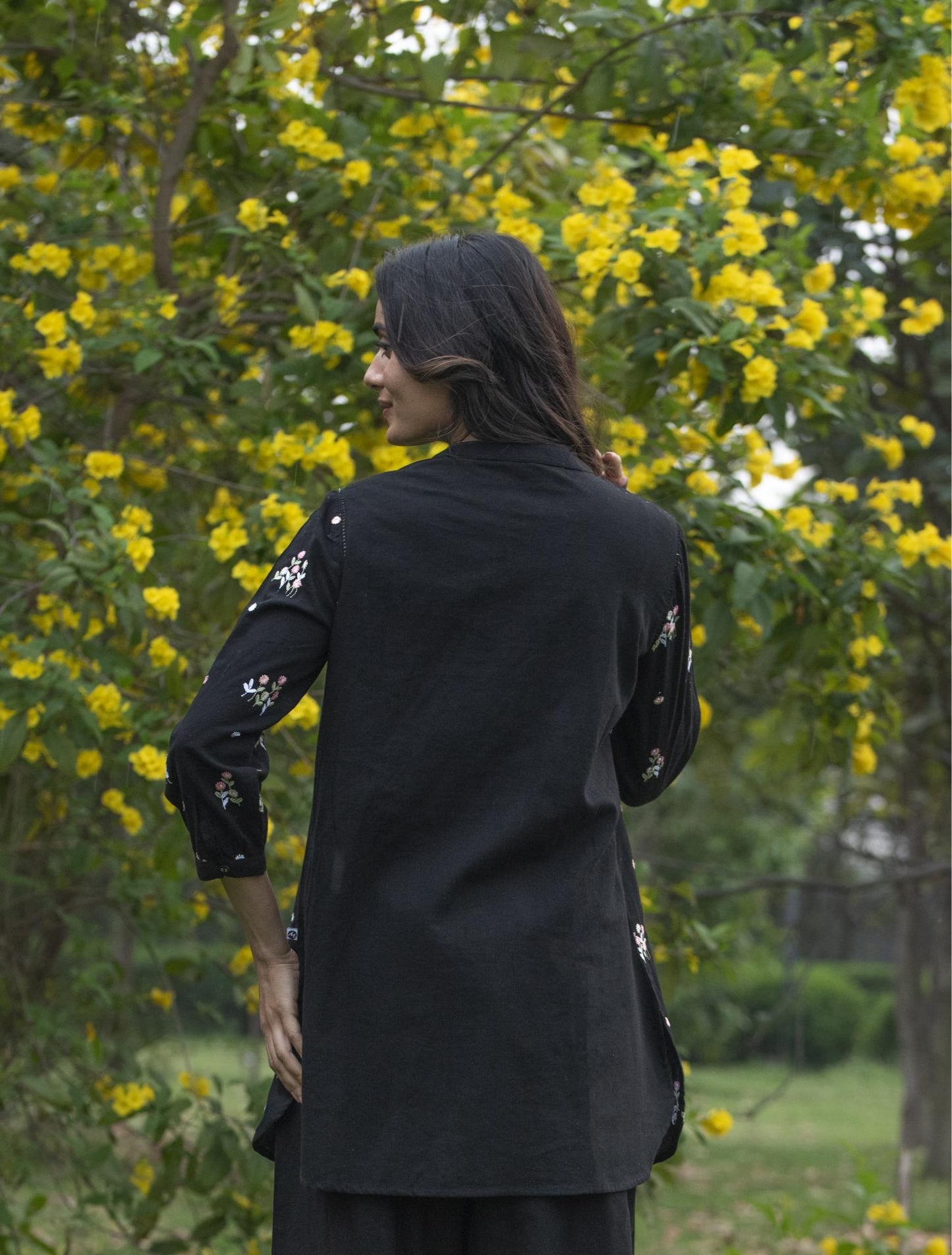 Black floral Tunic